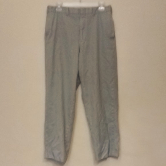 mens Lands' End tan wool dress pants, approx 32x28" - Picture 2 of 6